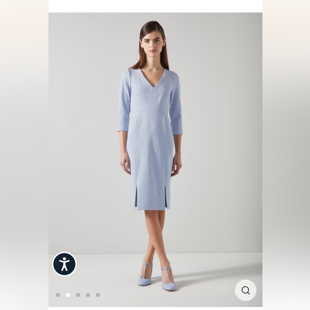 Sky Blue Crepe Dress with Lenzing™ Ecovero™ Viscose nwot - Picture 2 of 6